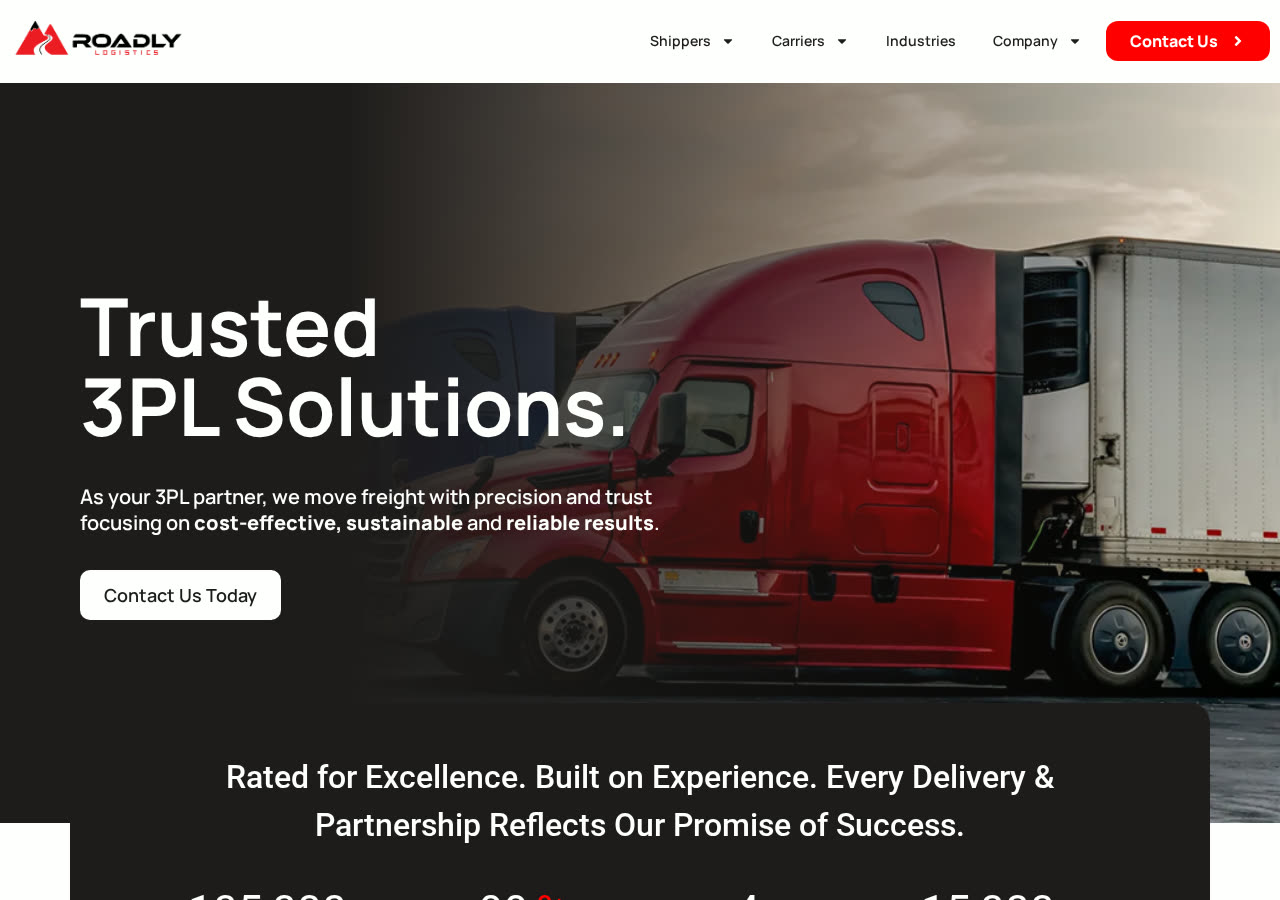 Roadly Logistics homepage screenshot